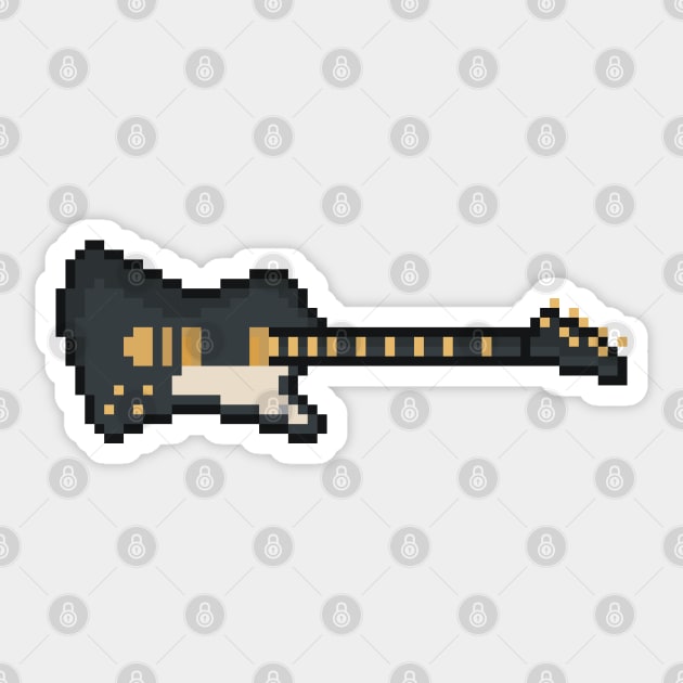 Pixel Black / Explorer Guitar Sticker by gkillerb